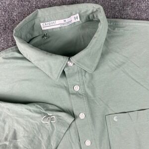Criquet Shirt Medium Green Golf Polo Pima Cotton Blend Short Sleeve Casual Men's